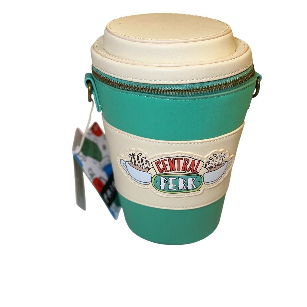 LOUNGEFLY  Friends Central Perk To-Go Coffee Cup Scented Crossbody Bag NEw - Picture 2 of 11